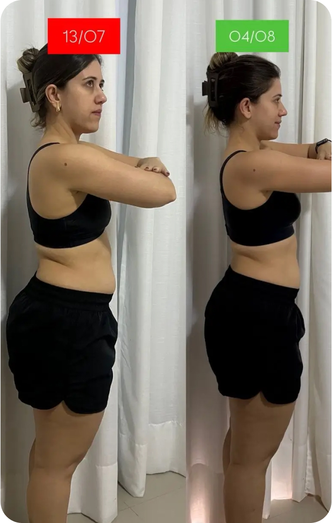 Antes e Depois da aluna